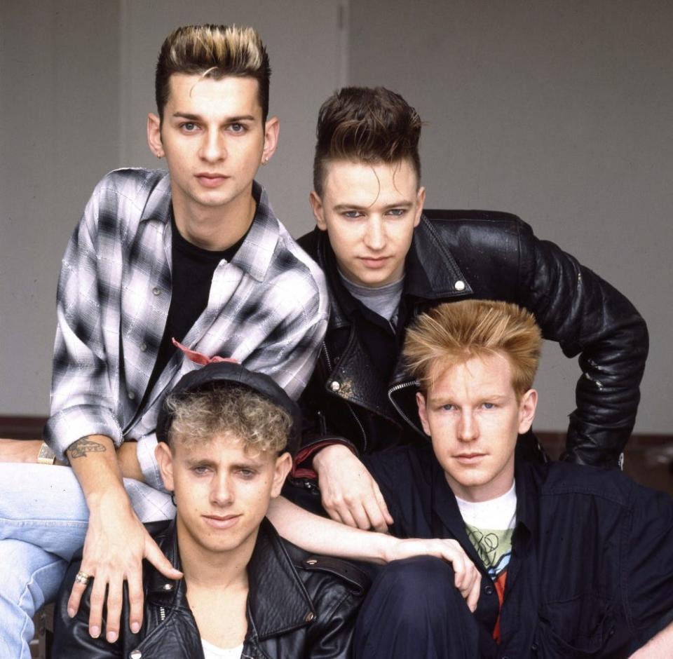 Depeche Mode shown in 1984: Dave Gahan (clockwise from top left), Alan Wilder, Andrew Fletcher and Martin Gore.
