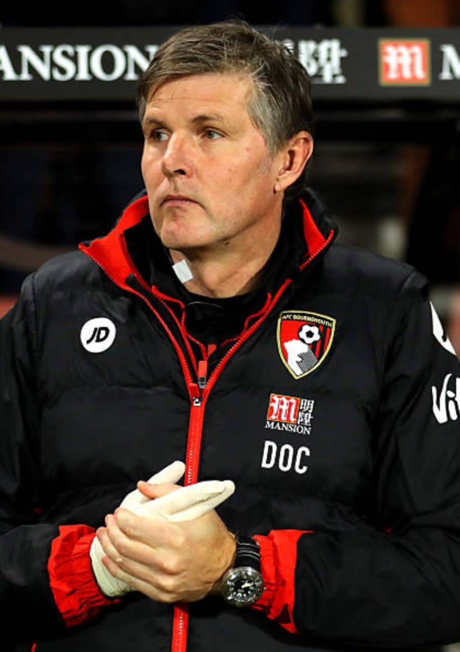 Craig Roberts on the touchline for Bournemouth.