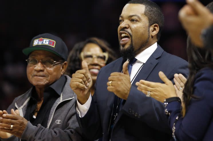 Ice Cube gives his own BIG3 basketball league two enthusiastic thumbs up. (AP)