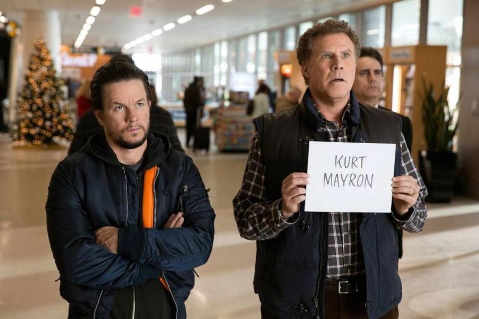The very macho Mark Wahlberg, left, and the very wussy Will Ferrell — plus their fathers — spend Christmas together in “Daddy’s Home 2.”