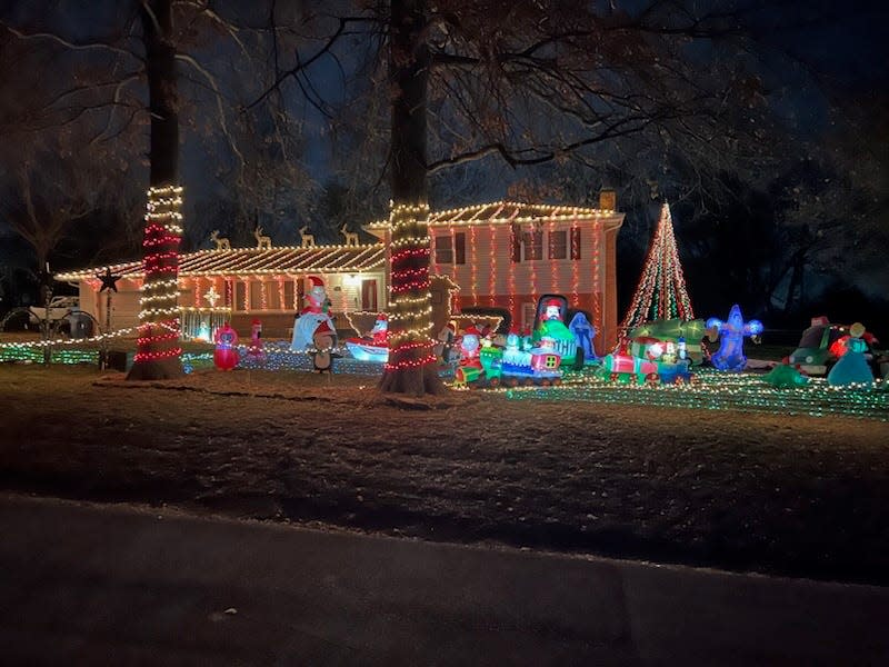 Christmas decorations at Jaxon Baker's home at 4938 S. Tujunga Drive in 2023.