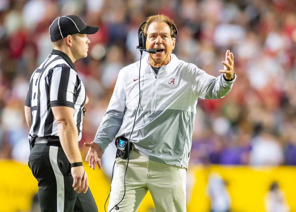 Could Nick Saban lose three games in a month? We'll find out Saturday when the Tide faces Ole Miss.