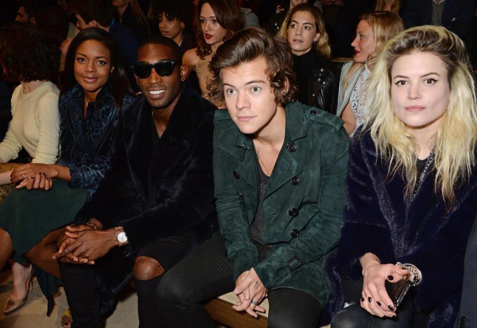 Actress Naomie Harris, rapper Tinie Tempah, singer Harry Styles and songwriter Alison Mosshart attend Burberry Womenswear Autumn/Winter 2014  (Dave Benett)