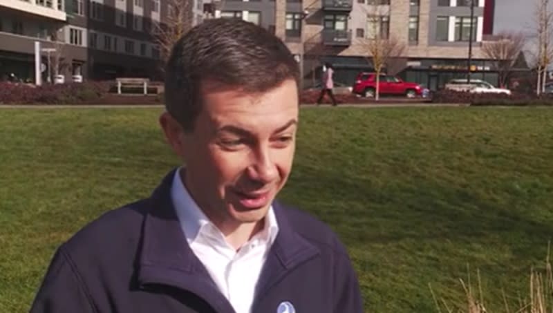 US Transportation Secretary Pete Buttigieg at the I-5 Bridge in Vancouver, February 13, 2024 (KOIN)