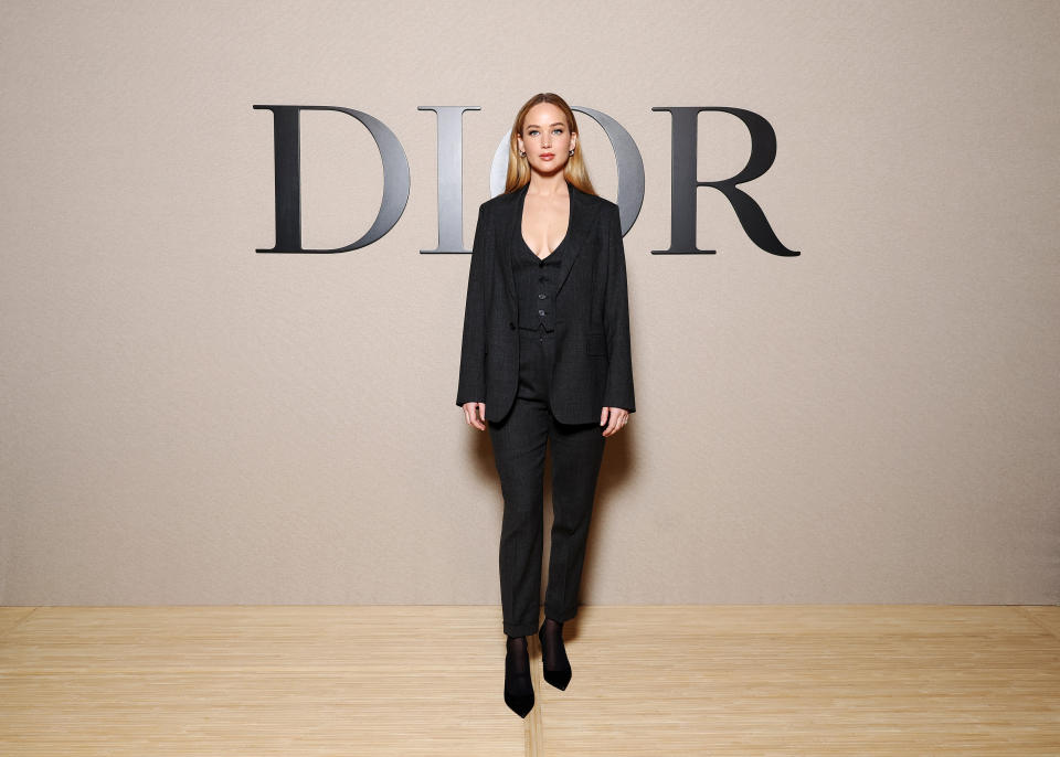 PARIS, FRANCE - FEBRUARY 27: (EDITOR’S NOTE: Image has been retouched at the request of the client.) Jennifer Lawrence attends the Christian Dior Womenswear Fall/Winter 2024-2025 show as part of Paris Fashion Week on February 27, 2024 in Paris, France. (Photo by Pascal Le Segretain/Getty Images for Christian Dior)