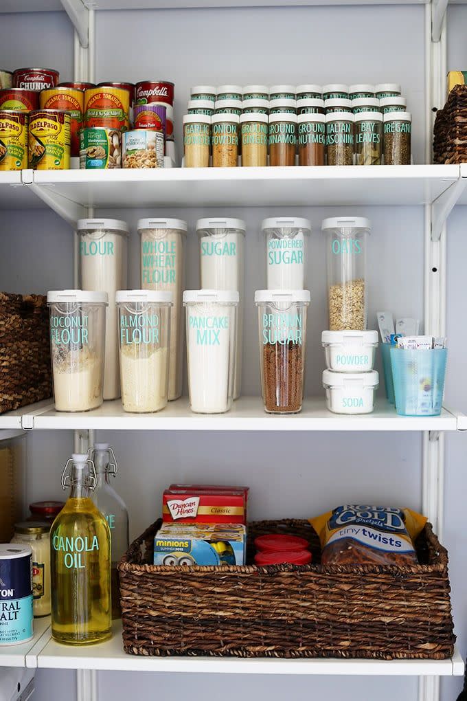 pantry organization ideas like alternate container sizes