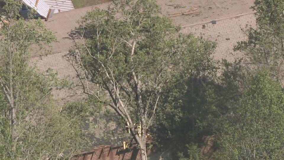 Chopper 9 Skyzoom caught the tornado damage that hit the Mt. Ulla area in Rowan County.