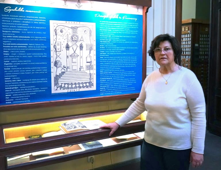 'It is one of the biggest Masonic archives in Europe,' says curator Iuliana Grazynska (AFP/JANEK SKARZYNSKI)