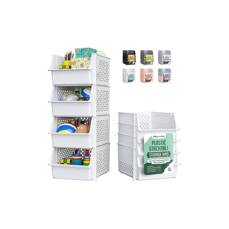 Skywin Plastic Stackable Storage Bins