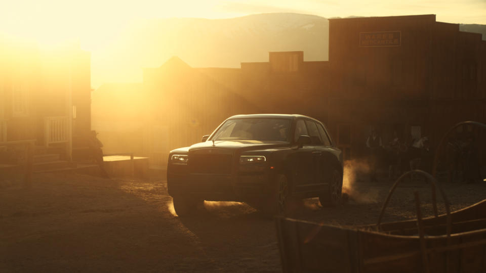 The Rolls-Royce Black Badge Cullinan on the set of “The Gunslinger” directed by Jeremy Heslup of Valkyr Productions. - Credit: Webb Bland