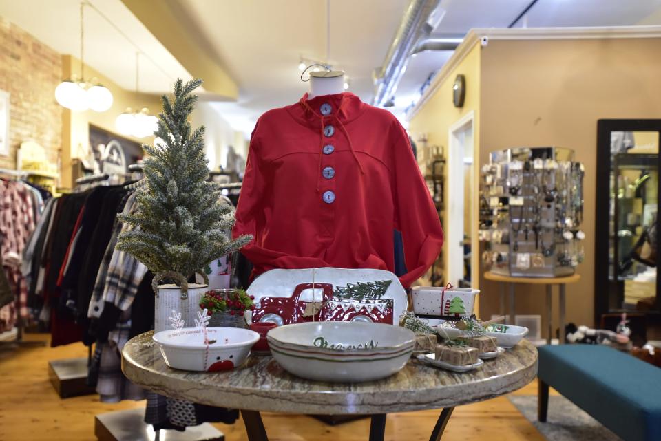 A variety of Christmas decorations displayed at MI Passion in downtown Port Huron on Wednesday, Nov. 16, 2022.