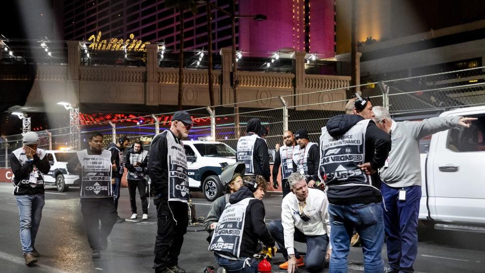 las vegas the loose manhole cover caused the 1st free practice to be halted prematurely prior to the las vegas formula 1 grand prix at the las vegas strip circuit in nevada anp sem van der wal photo by anp via getty images