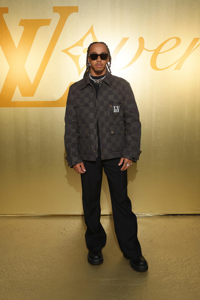 Louis Vuitton Leather Damier Jacket. Seen on Rapper