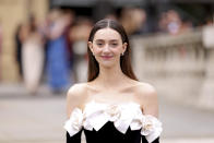 Tanya Reynolds poses for photographers upon arrival at the Olivier Awards on Sunday, April 14, 2024, in London. (Photo by Vianney Le Caer/Invision/AP)