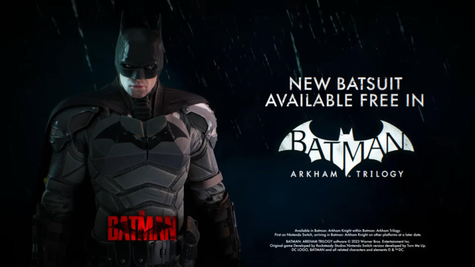 The Batman is the best Batman film, and its suit is coming to Arkham Trilogy on Switch first.<p>WB Games</p>