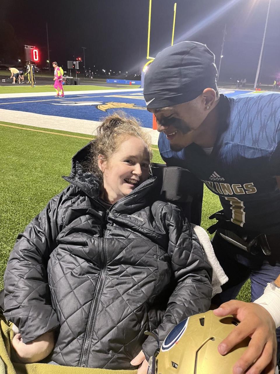 PHOTO: Jennifer Flewellen is pictured attending her son Julian’s senior night football game in October 2023. (Peggy Means)