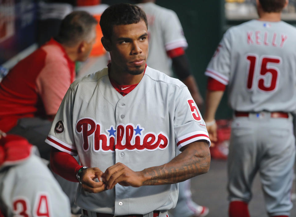 Phillies outfielder Nick Williams isn’t happy about his playing time. (AP Photo/Julie Jacobson)