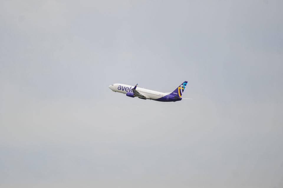 The Avelo Boeing 737-800 takes off for the inaugural flight for Avelo Airlines to New Haven, CT at McGhee Tyson Airport on Thursday, May 9, 2024 in Alcoa, Tenn. Avelo Airlines will fly out of McGhee Tyson twice a week on Sundays and Thursdays to New Haven, CT.
