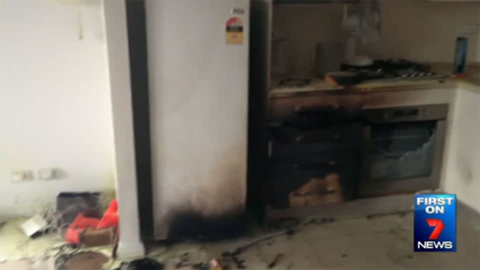 Images from inside the charred apartment. Photo: 7 News