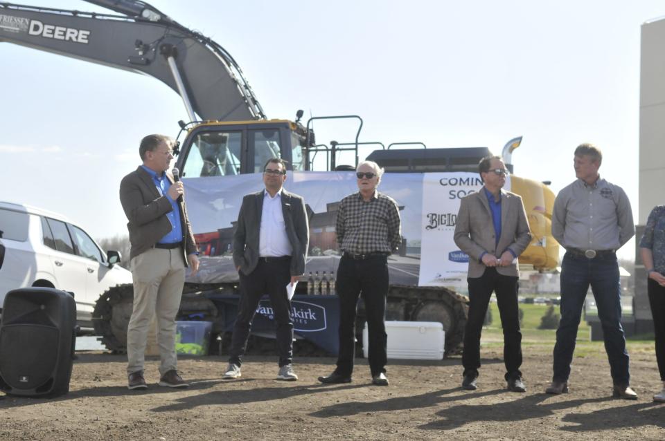 Steve Van Buskirk, president of Van Buskirk Companies, speaks at the groundbreaking ceremony for Big Lost Meadery April 15, 2024.