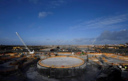 FILE PHOTO: Construction including one of two 'nuclear islands' is seen at the Hinkley Point C nuclear power station near Cannington in southwest England