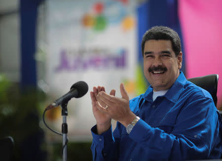 Venezuela's President Nicolas Maduro speaks during an event with supporters in Caracas, Venezuela December 1, 2017. Miraflores Palace/Handout via REUTERS