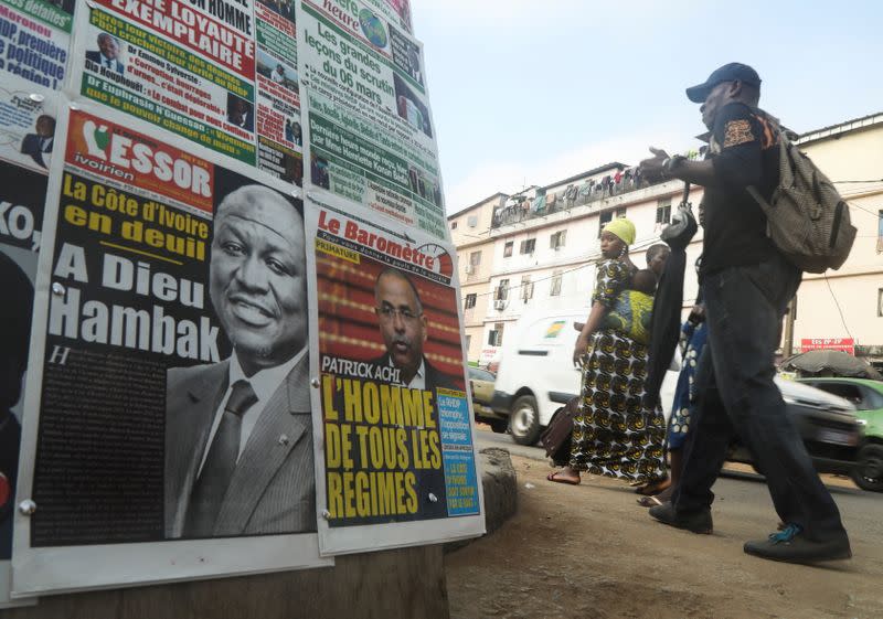 Ivorians react to death of prime minister Bakayoko, in Abidjan