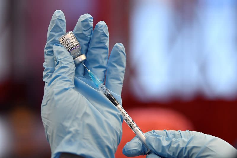 Vaccination Clinic at Belfast Central Fire Station in Northern Ireland