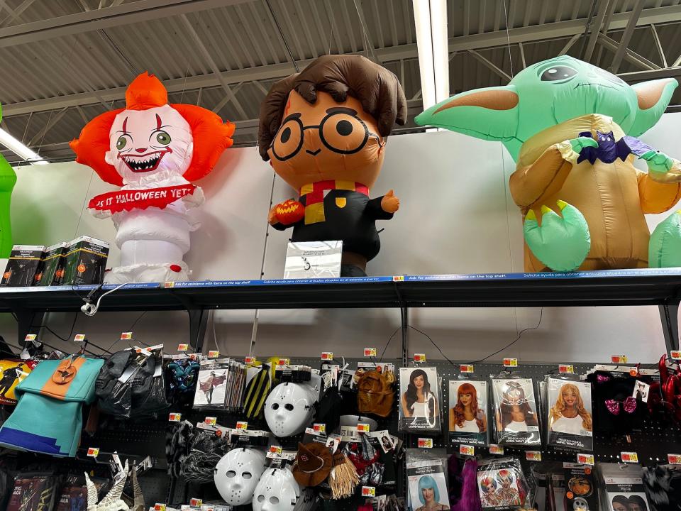 Halloween decorations at Walmart in October 2023.