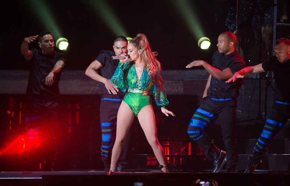 BRONX, NY - JUNE 04:  Jennifer Lopez performs at Orchard Beach on June 4, 2014 in Bronx, New York.  (Photo by Dave Kotinsky/Getty Images)