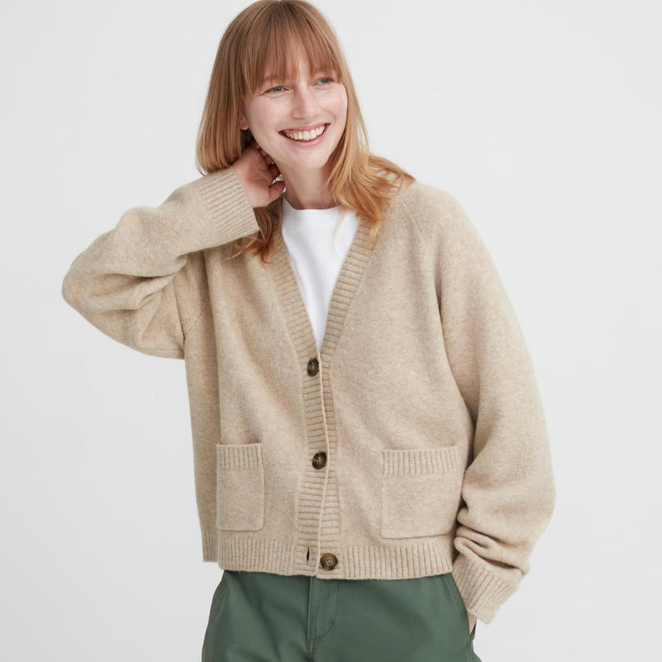 Souffle Yarn Long Sleeve Short Cardigan - $49.90. Photo: UNIQLO