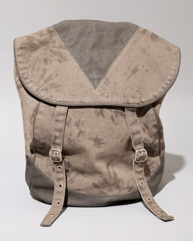 Grey Twill and Leather Backpack, $126, at Pixie Market