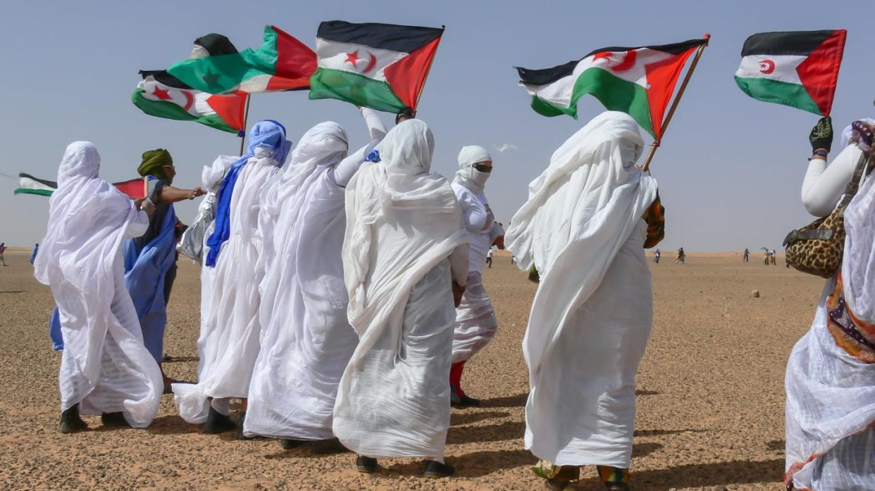 Manifestación por la independencia del Sahara Occidental en 2008. <a href="https://www.shutterstock.com/es/image-photo/moroccan-western-sahara-wall-march-22-2147809557" rel="nofollow noopener" target="_blank" data-ylk="slk:Natalia de la Rubia / Shutterstock;elm:context_link;itc:0;sec:content-canvas" class="link ">Natalia de la Rubia / Shutterstock</a>