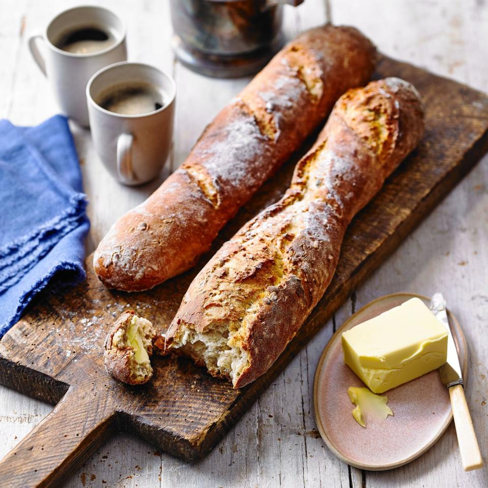 malted seedy baguettes