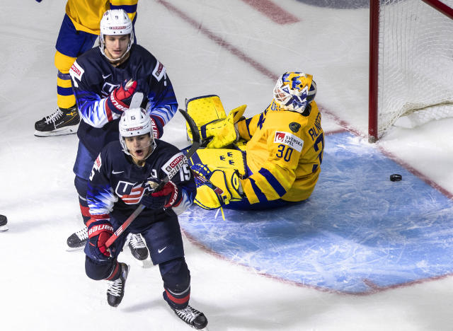 Trevor Zegras (USA) in action during the 2020 IIHF World Junior