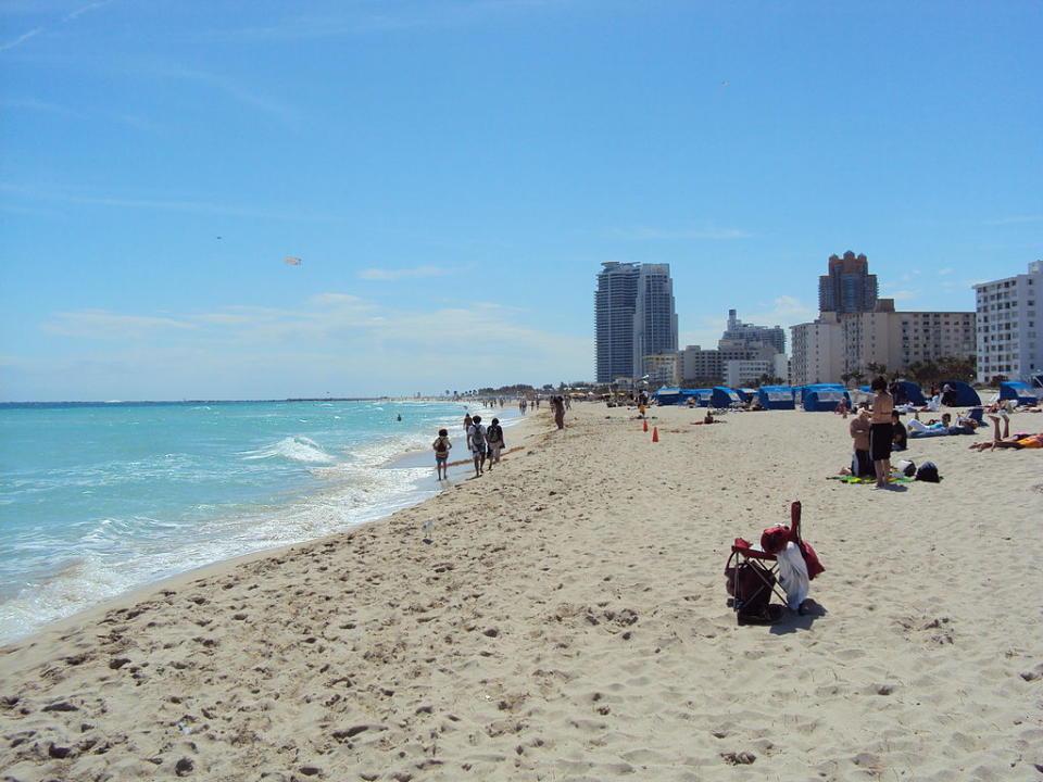 Un área de las playas de South Beach, Florida. (Wikimedia Commons)