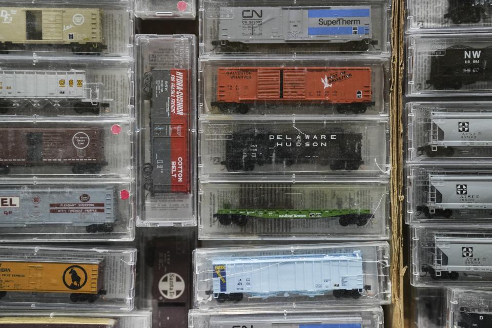 The SEK Hobby Store booth features model trains for sale during the Great Train Show.