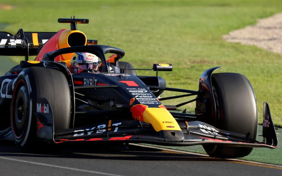 Red Bull driver Max Verstappen of Netherlands races through a corner during the Australian Formula One Grand Prix at Albert Park in Melbourne, Sunday, April 2, 2023. - AP Photo/Asanka Brendon Ratnayake)