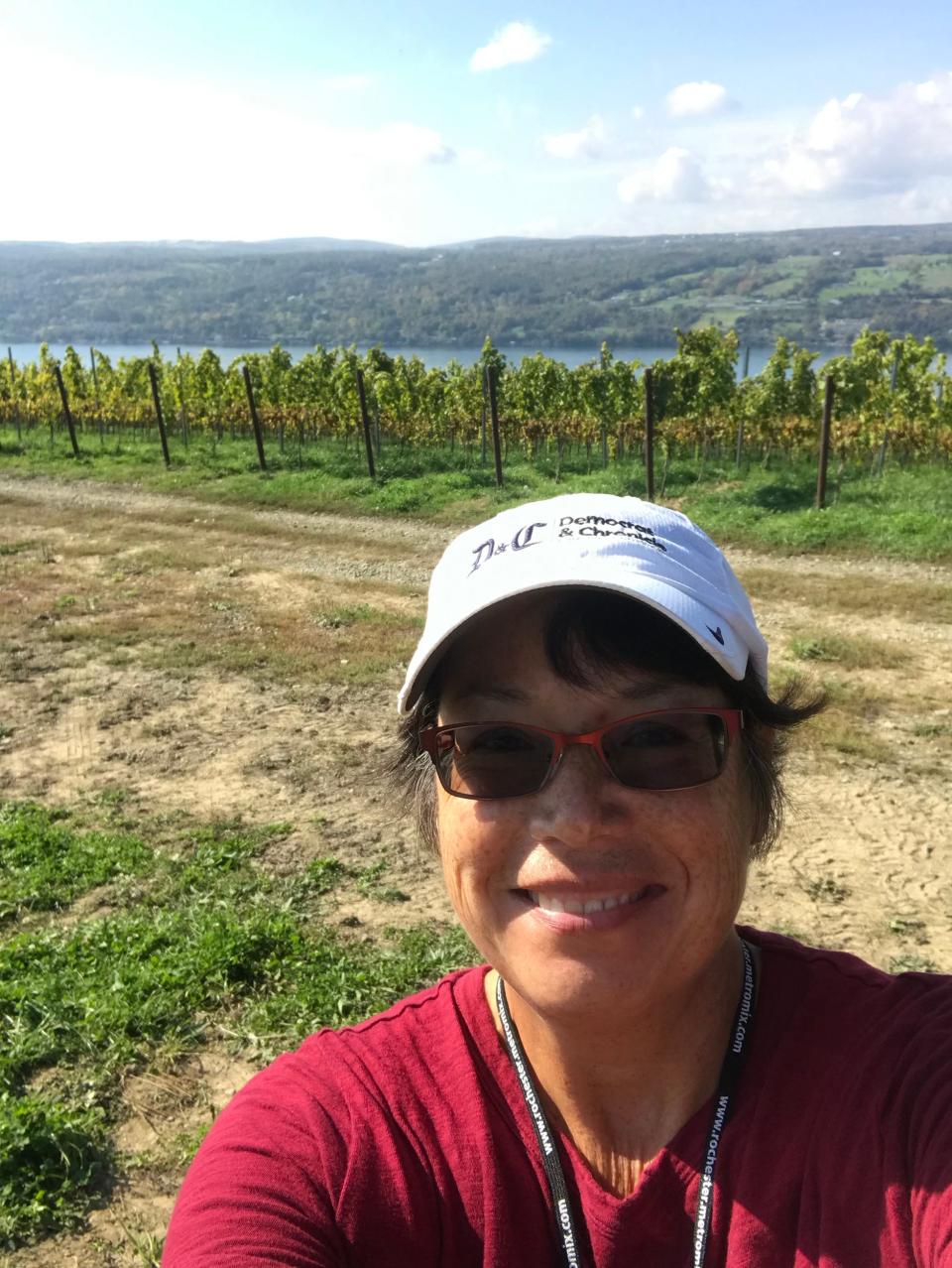 Tina MacIntyre-Yee, staff photographer at the Rochester Democrat and Chronicle, at HIllick & Hobbs  Estate winery on October 21, 2021.