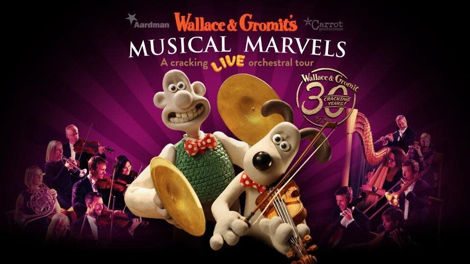 Wallace & Gromit are hitting the road in Spring 2019 with a touring orchestral show. The tour will consist of 38 performances at 18 major venues across the UK in May and June 2019.  (Carrot Productions/Aardman)