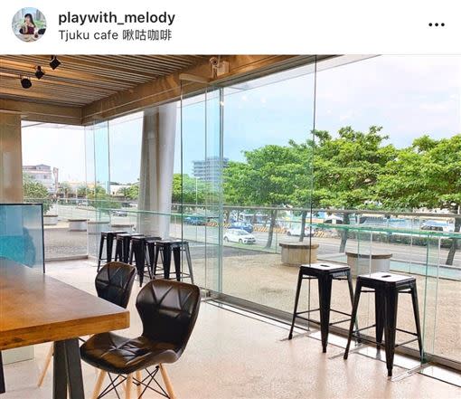 咖啡廳左右兩側皆以大片落地窗設計而成，採光相當好。（圖／IG：playwith_melody 授權提供）