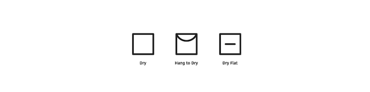 Laundry symbols for alternative drying options.