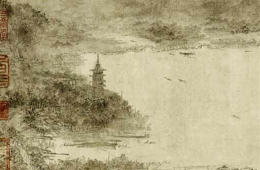 畫中的杭州西湖雷峰塔。（圖／翻攝自百度百科）