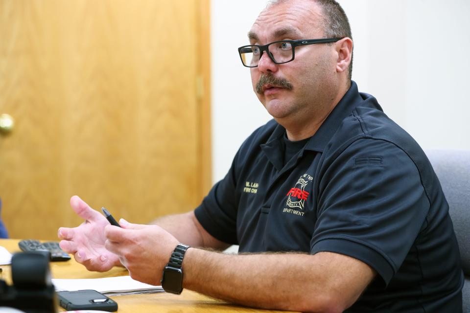 Wayne Township fire chief Mike Lang speaks with IndyStar on Tuesday, Aug. 10, 2021. Lang explains a slew of expenditures that have raised some questions from the public and the township's board. 