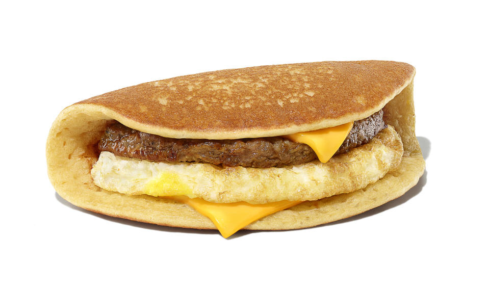 Dunkin’s Sausage Pancake Wake Up Wrap.
 (Dunkin')