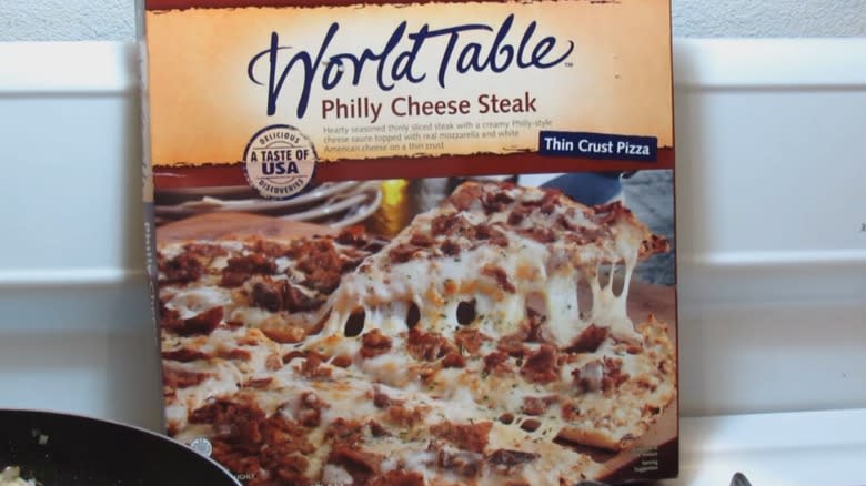 Box of World Table pizza