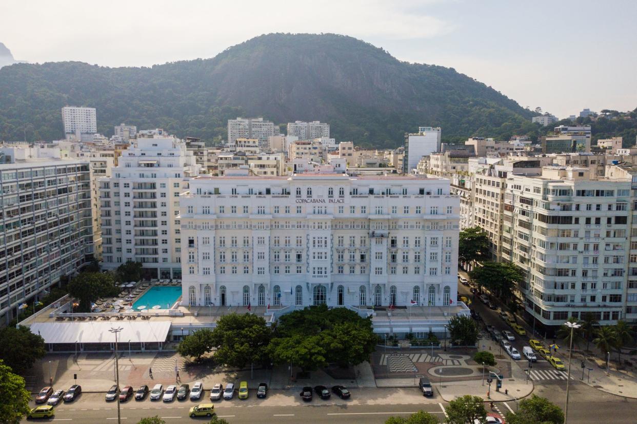 Rio de Janeiro, Brazil - March 29, 2021: The Copacabana Palace Hotel is the most famous and luxurious hotel in Rio de Janeiro, Brazil.