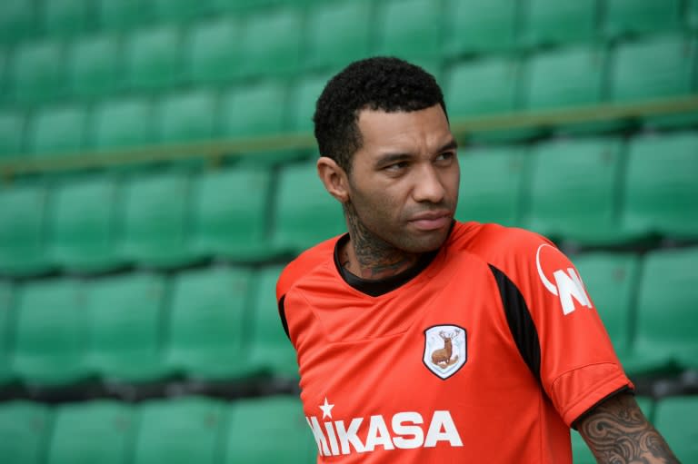 Former Arsenal and Liverpool winger Jermaine Pennant attends a football training session for a trial with Tampines Roversin Singapore on January 14, 2016