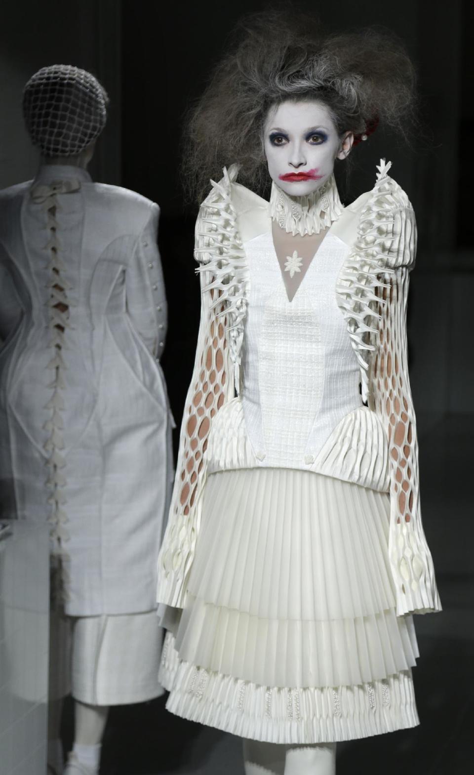 The Thom Browne Spring 2014 collection is modeled during Fashion Week in New York, Monday, Sept. 9, 2013. (AP Photo/Seth Wenig)