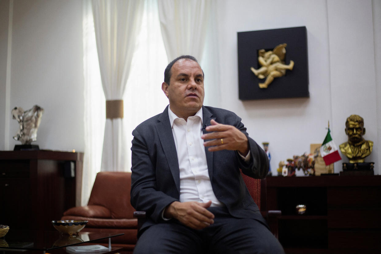 Morelos Governor and former football star Cuauhtemoc Blanco attends an interview with Reuters at his office in the Government Palace, in Cuernavaca, in Morelos state, Mexico January 11, 2023. To match Special Report MEXICO-POLITICS/BLANCO REUTERS/Quetzalli Nicte-Ha